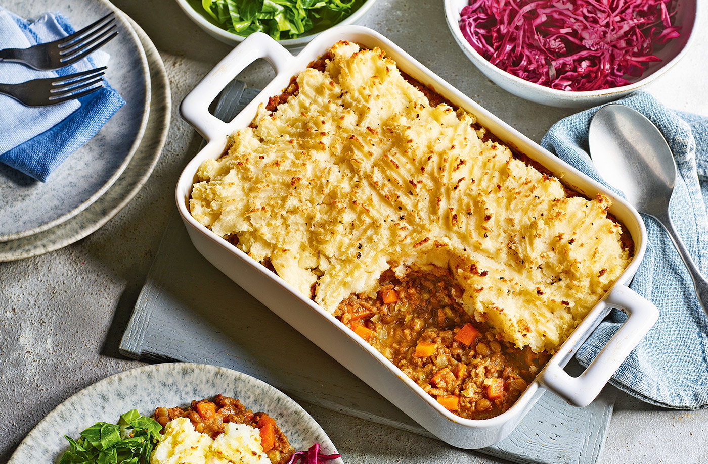 Beef and lentil cottage pie recipe