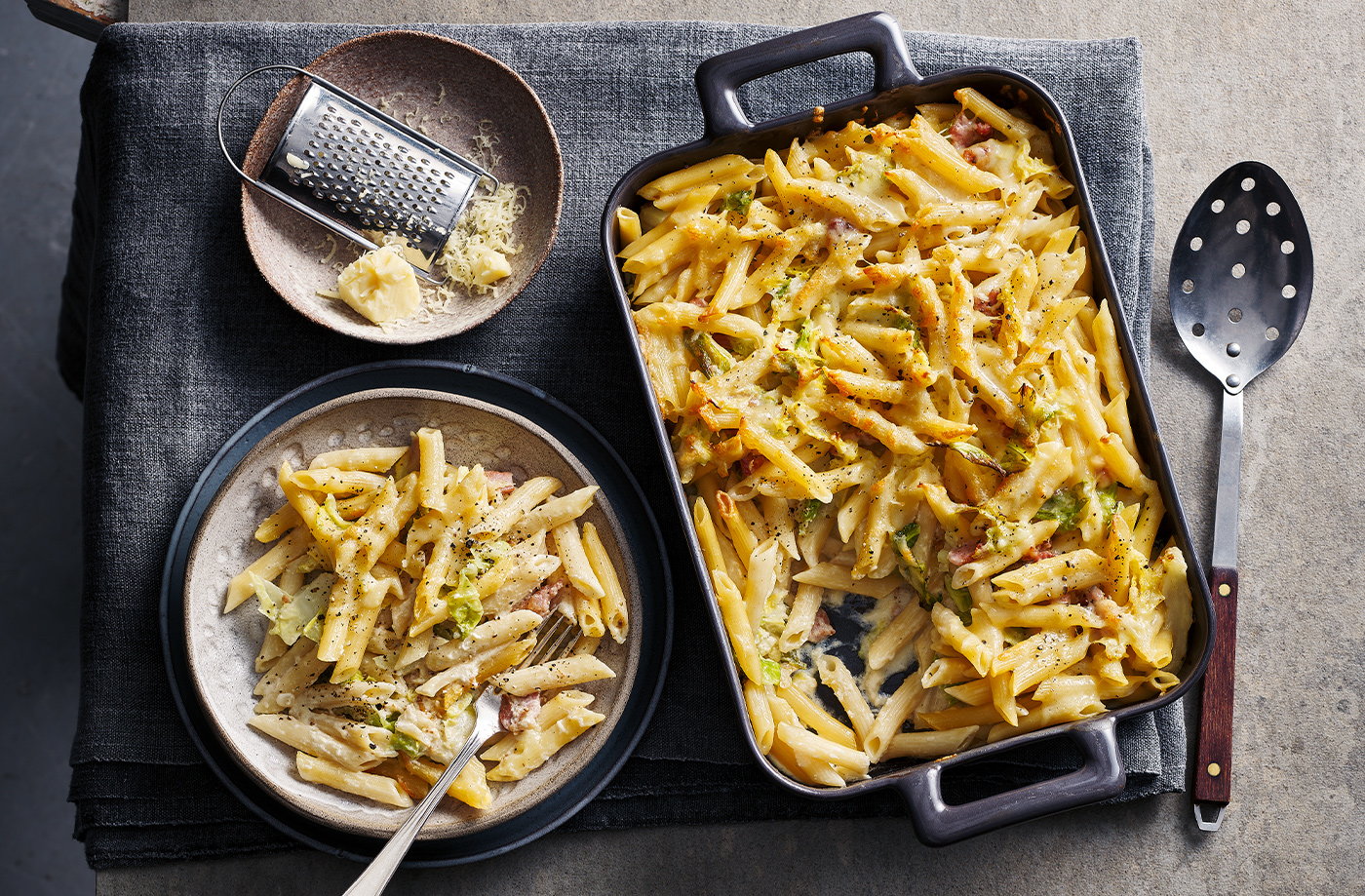 Carbonara pasta bake recipe