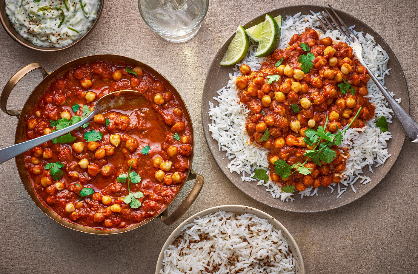 Chana masala curry with rice recipe