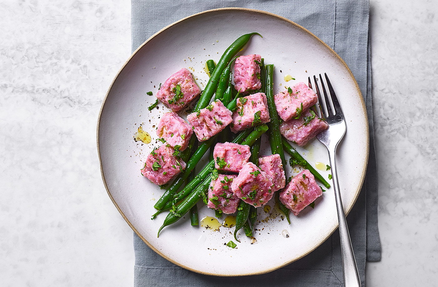 Cheat’s beetroot gnocchi recipe