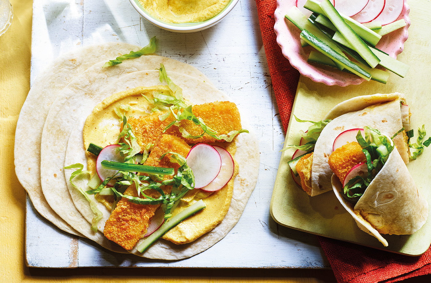 Fish finger katsu wraps recipe