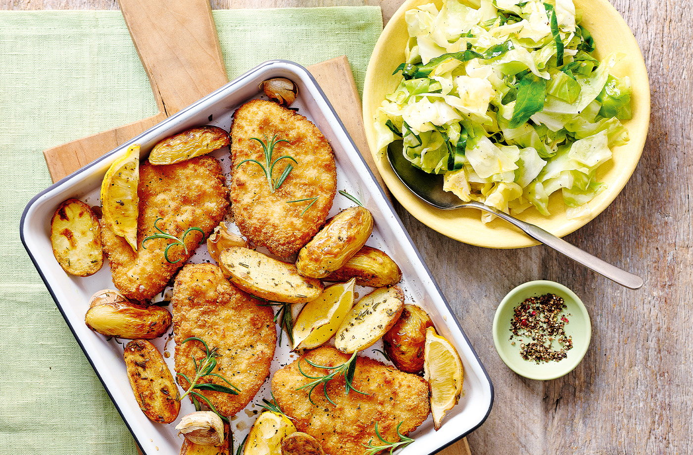 Lemon chicken with rosemary potatoes recipe