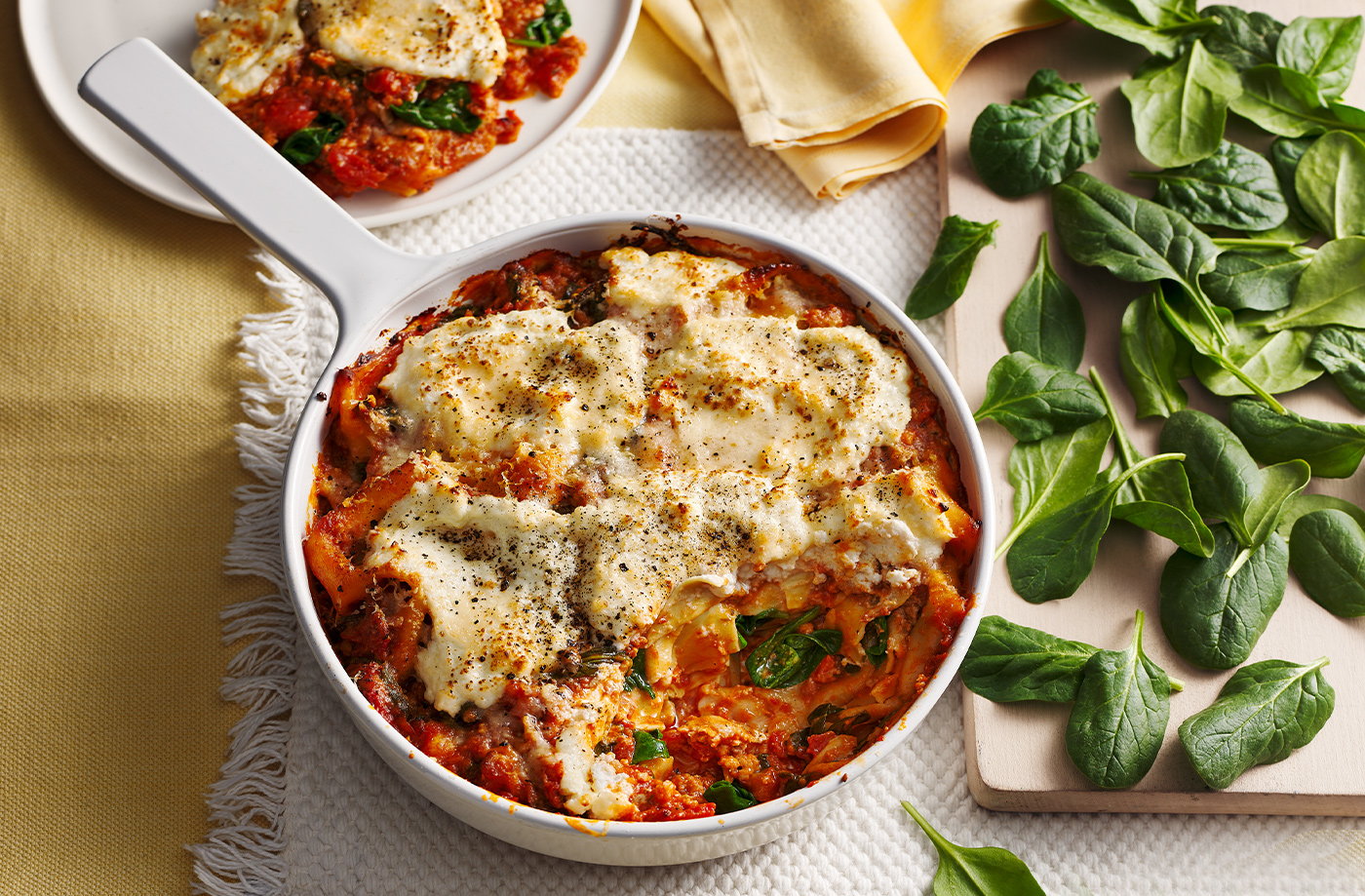 Cheat's sausage spinach and ricotta lasagne recipe