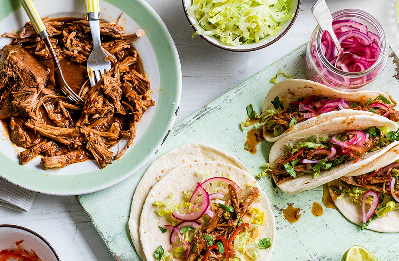 Slow-cooker pulled pork tacos recipe