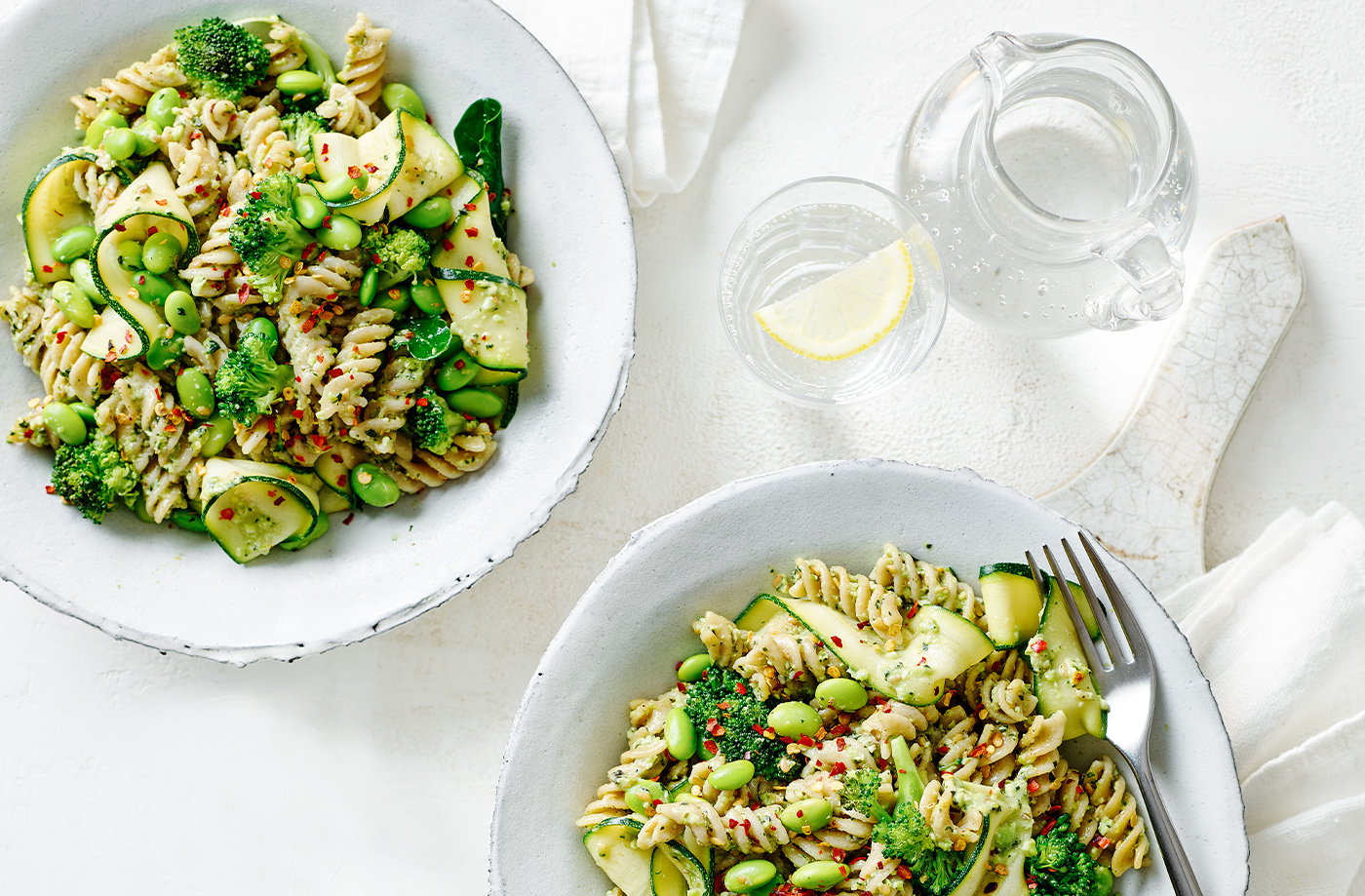 Speedy greens and pesto pasta recipe