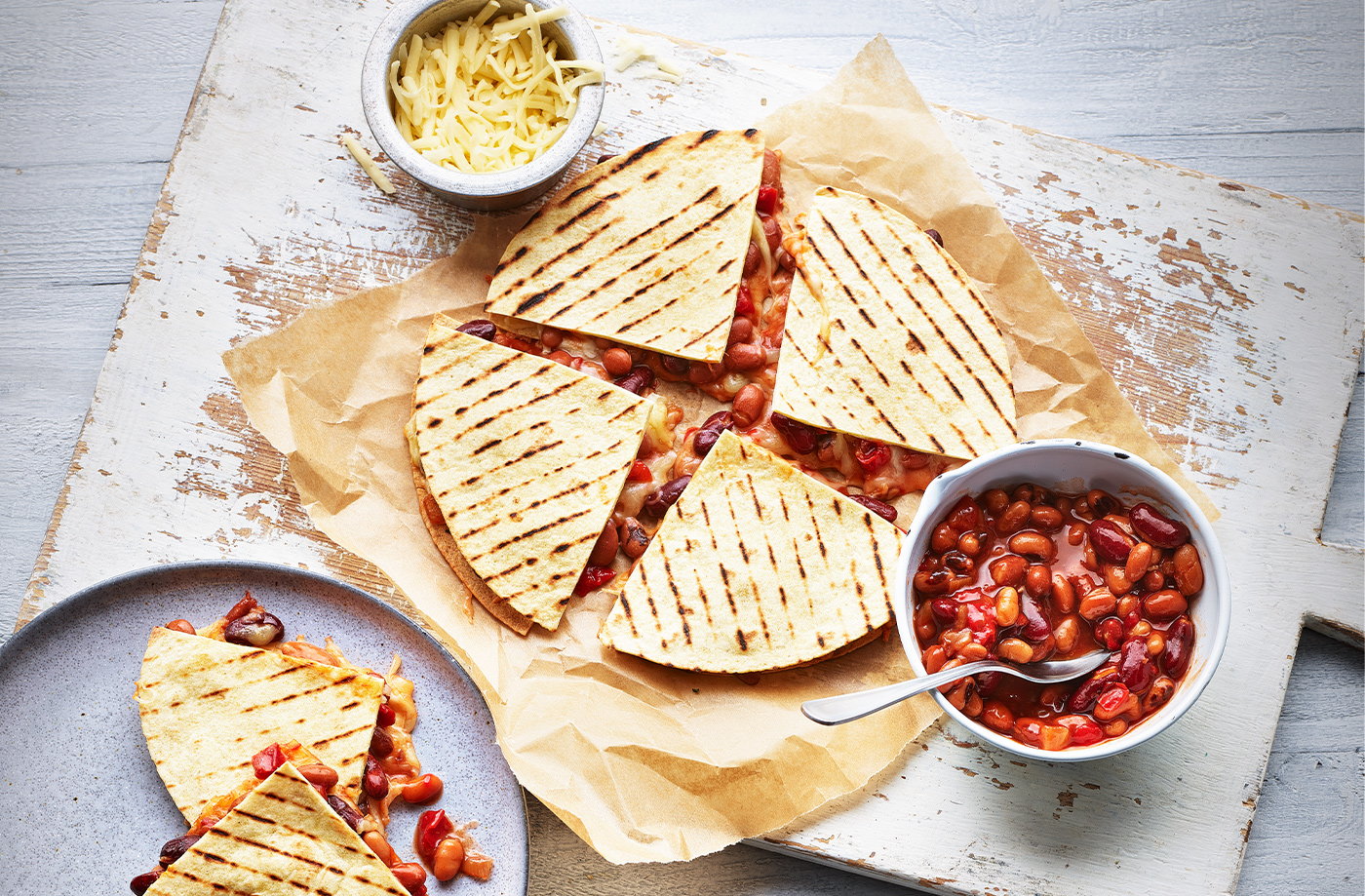 Taco bean quesadillas recipe