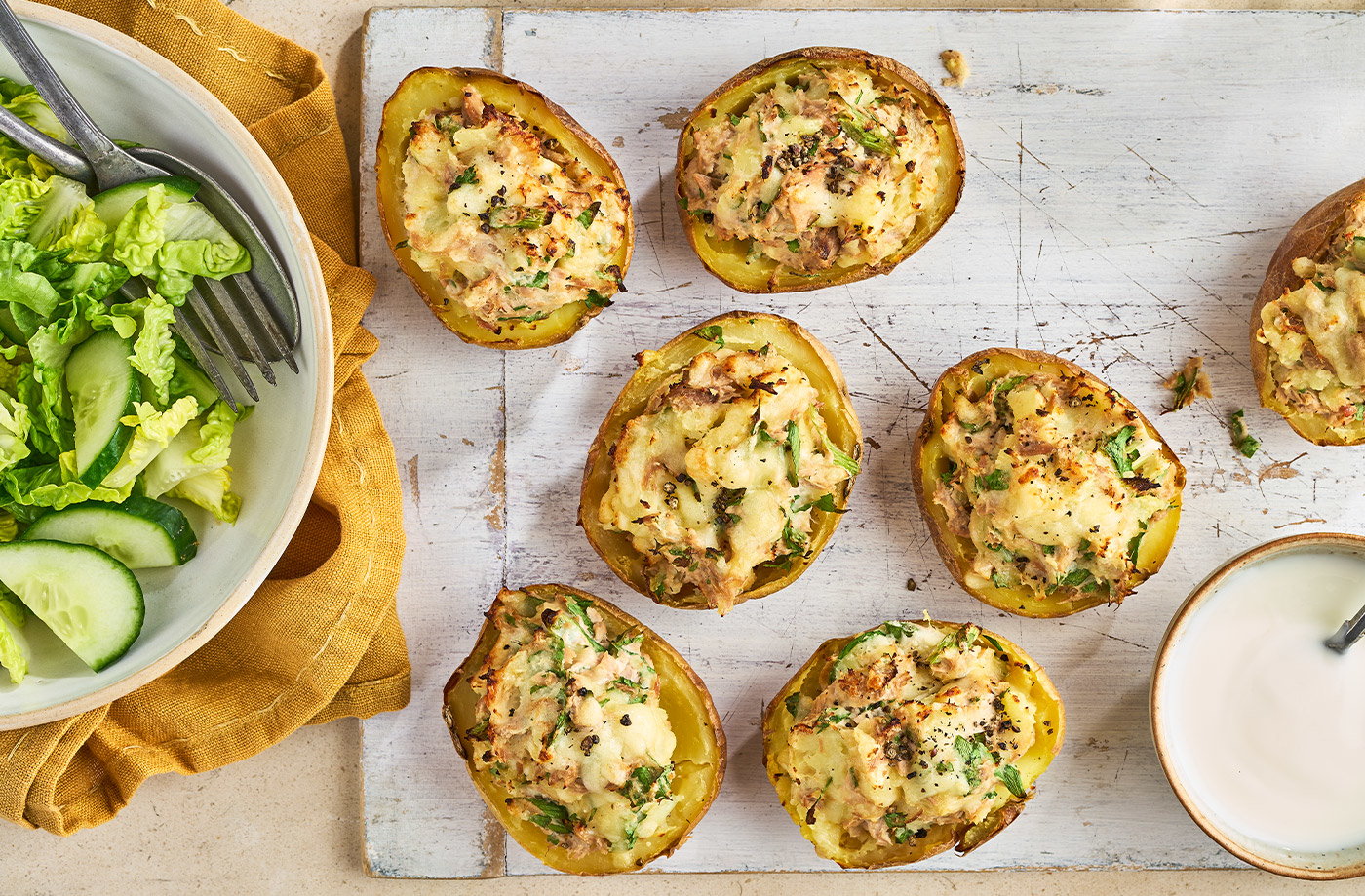 Tuna melt potato skins recipe