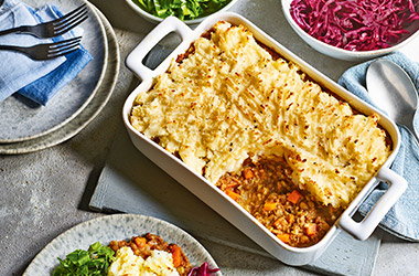 Beef and lentil cottage pie