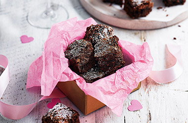 Black forest brownie bites