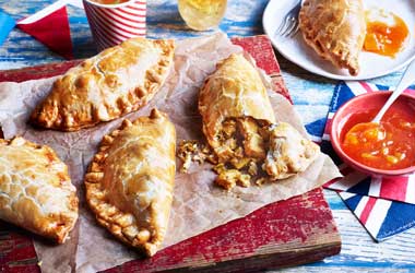 Coronation chicken pasties