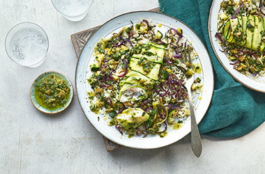 Courgette and fish pilaf