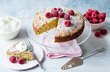 Almond, rosemary and courgette cake