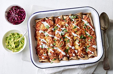 Easy chipotle chicken and black bean enchiladas