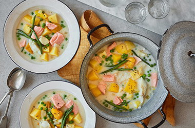 Cauliflower dhal, fish stew, gnocchi bake...