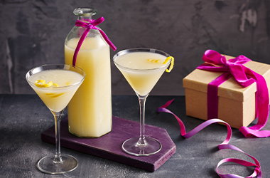 Lemon curd vodka martini