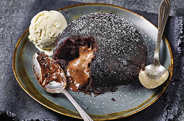 Microwave chocolate lava cake