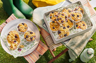 Blueberry bircher muffins