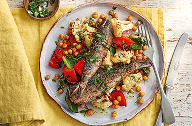 Sardines with roasted cauliflower and lime gremolata