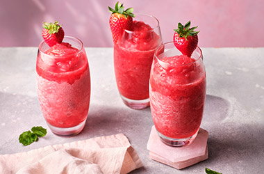 Strawberry rosé slushies