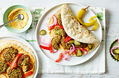 Air-fryer falafel wraps