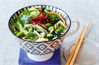 Miso greens noodle pot