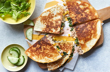 Tuna melt quesadillas