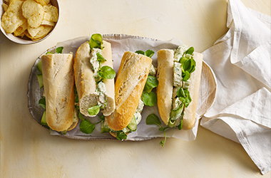 Chicken and watercress baguettes