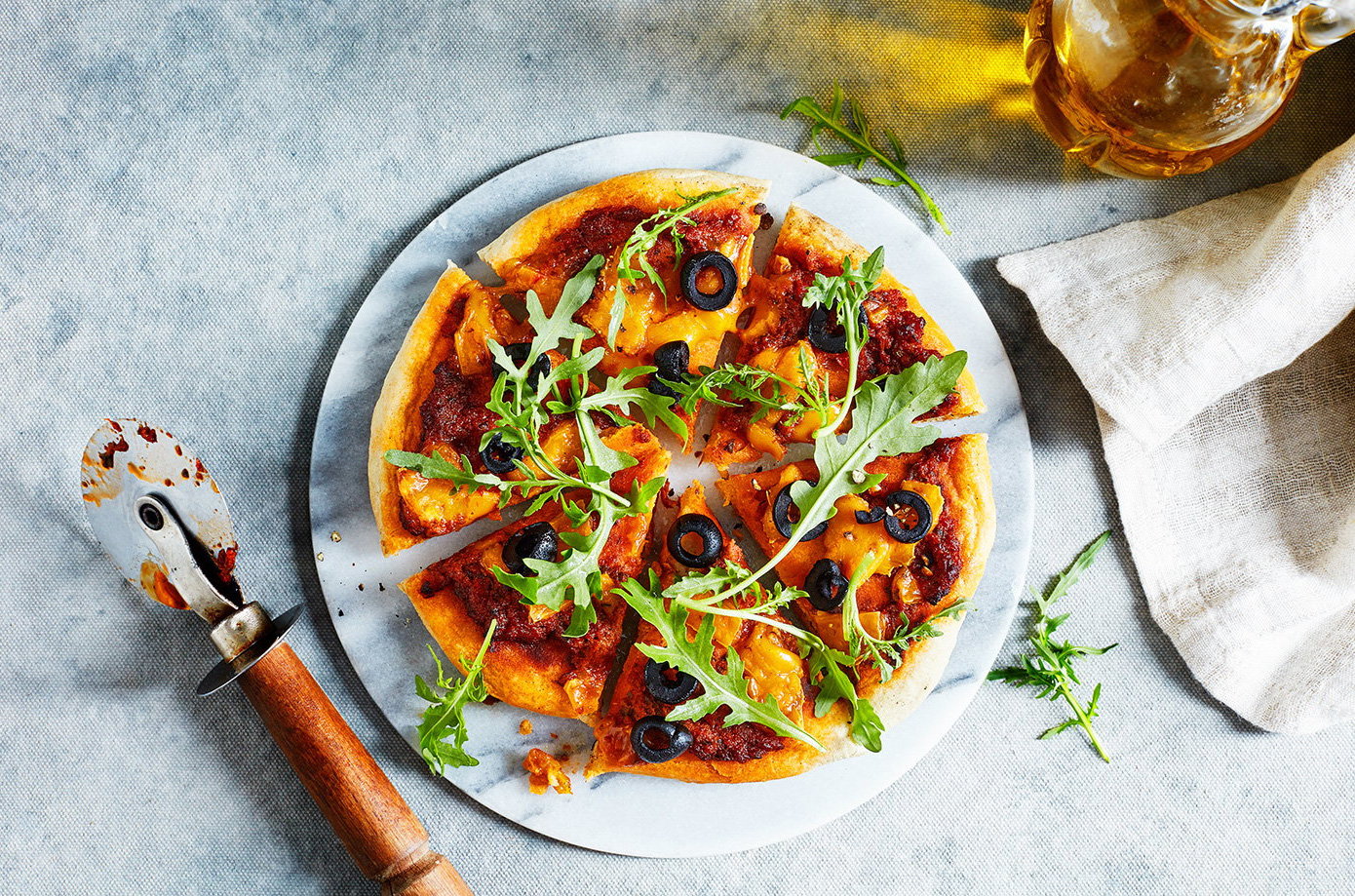 Homemade flatbread pizza