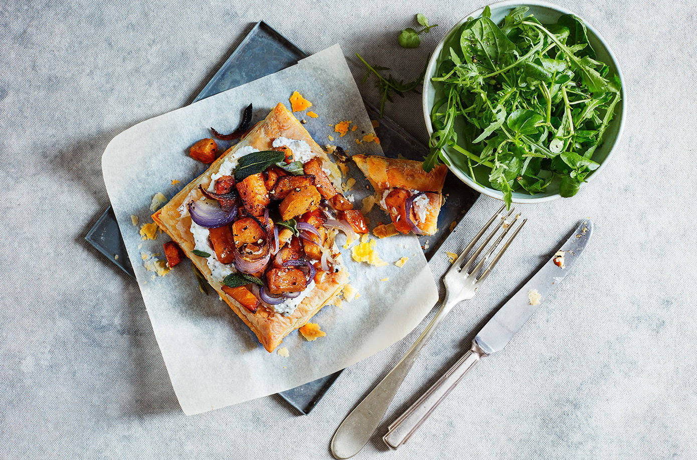 Sweet potato and sage tart