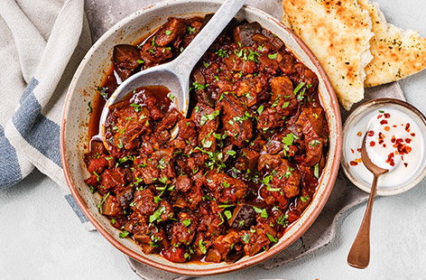 Aubergine lamb curry