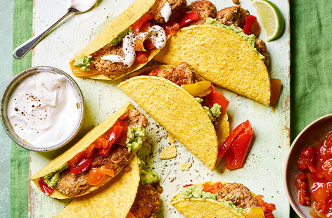 Chicken and lentil meatball tacos