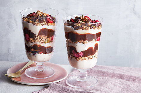 This quick and simple chocolate and hazelnut parfait recipe is a great way to get the kids in the kitchen