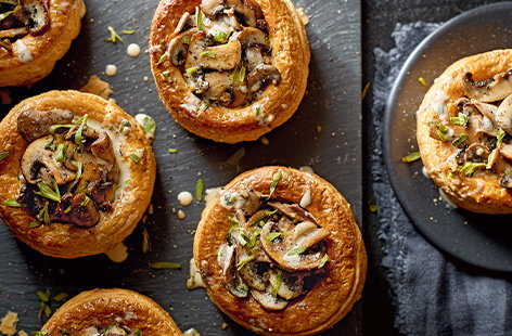 These classic vol-au-vents are made decadent with creamy mushrooms piled high through the centre of a light and airy puff pastry case.