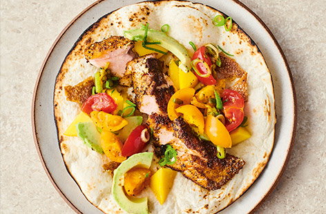 The faithful salmon fillet is made front and centre in Jamie Oliver's recipe for crispy salmon tacos