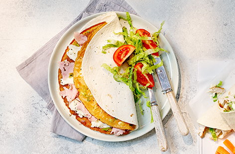 Try something new for your child's lunch with this omelette wrap recipe. It's packed with flavour and takes just 10 minutes to make.