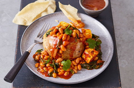 Top your baked potato with this twist on the classic beans and cheese combo