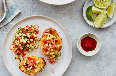 Jamie says: 'These crispy potato skins will be an
absolute winner with the kids'