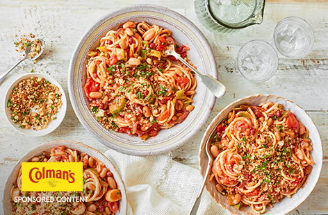 Colman’s spaghetti Bolognese recipe mix is the secret ingredient in this easy-as-it-gets mixed bean Bolognese. This is a hearty veggie twist on an Italian classic and sure to please everyone come dinner time. 