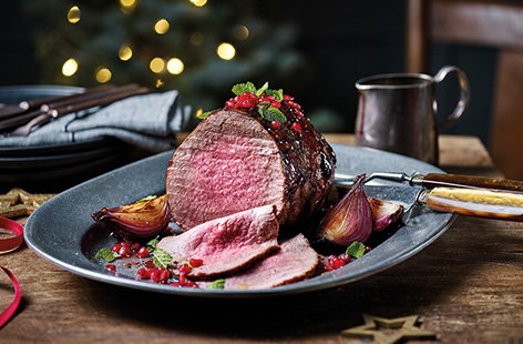 Pomegranate-glazed roast beef