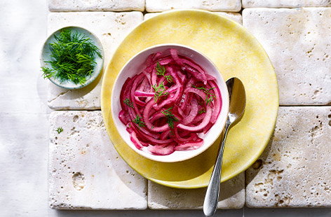 Whip up your own pickled onions in just 20 minutes with our speedy recipe. These taste great in a burger or with a kebab.