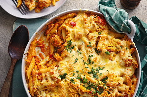 This sausage and courgette pasta bake is hearty, comforting and perfect for a midweek dinner