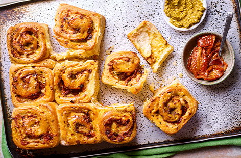 Savoury Chelsea buns