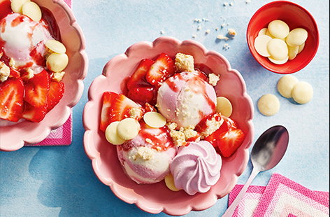 It's time to get fruity with this speedy summer dessert where strawberry takes centre stage