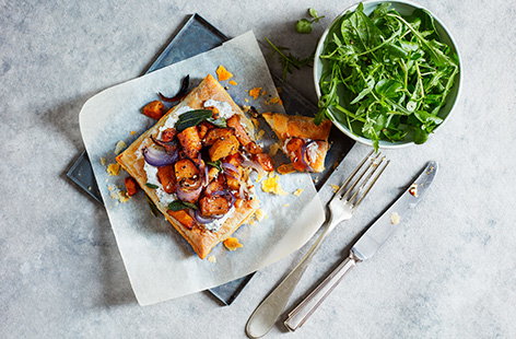 Sweet potato and sage are an awesome combination, and this savoury tart is a great way to treat yourself to that duo at dinner time