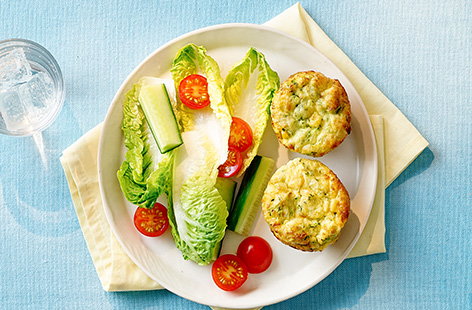 These light and fluffy vegetarian muffins make a great lunch for the kids, served with a simple salad on the side.