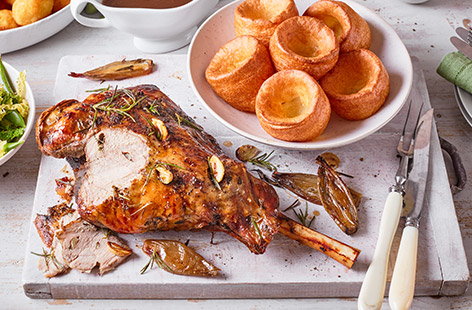 Sticky glazed slow-roast lamb