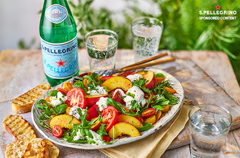 Fresh peaches, juicy tomatoes and creamy burrata make a summery trio in this 15-minute salad