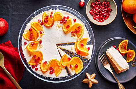 Give this super-quick vanilla cheesecake a festive flourish with good-to-eat-now clementines and pomegranate seeds.