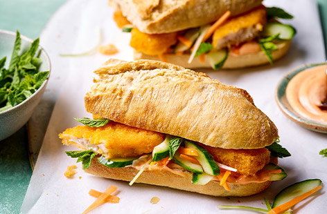 Vietnamese-style fish finger baguettes