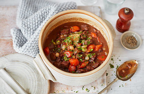 Given a beautiful depth of flavour from pancetta, red wine and pearl onions, this hearty beef stew recipe is the ultimate comforting main to tuck into on cold winter nights.